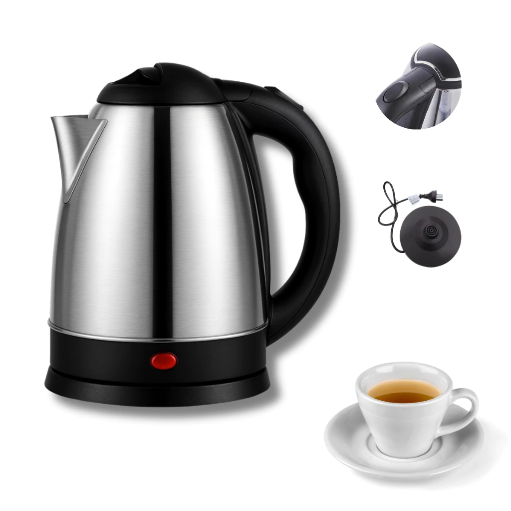 Chaleira Elétrica Inox 1.8 Litros 1000W Automática Café Chá Rápida