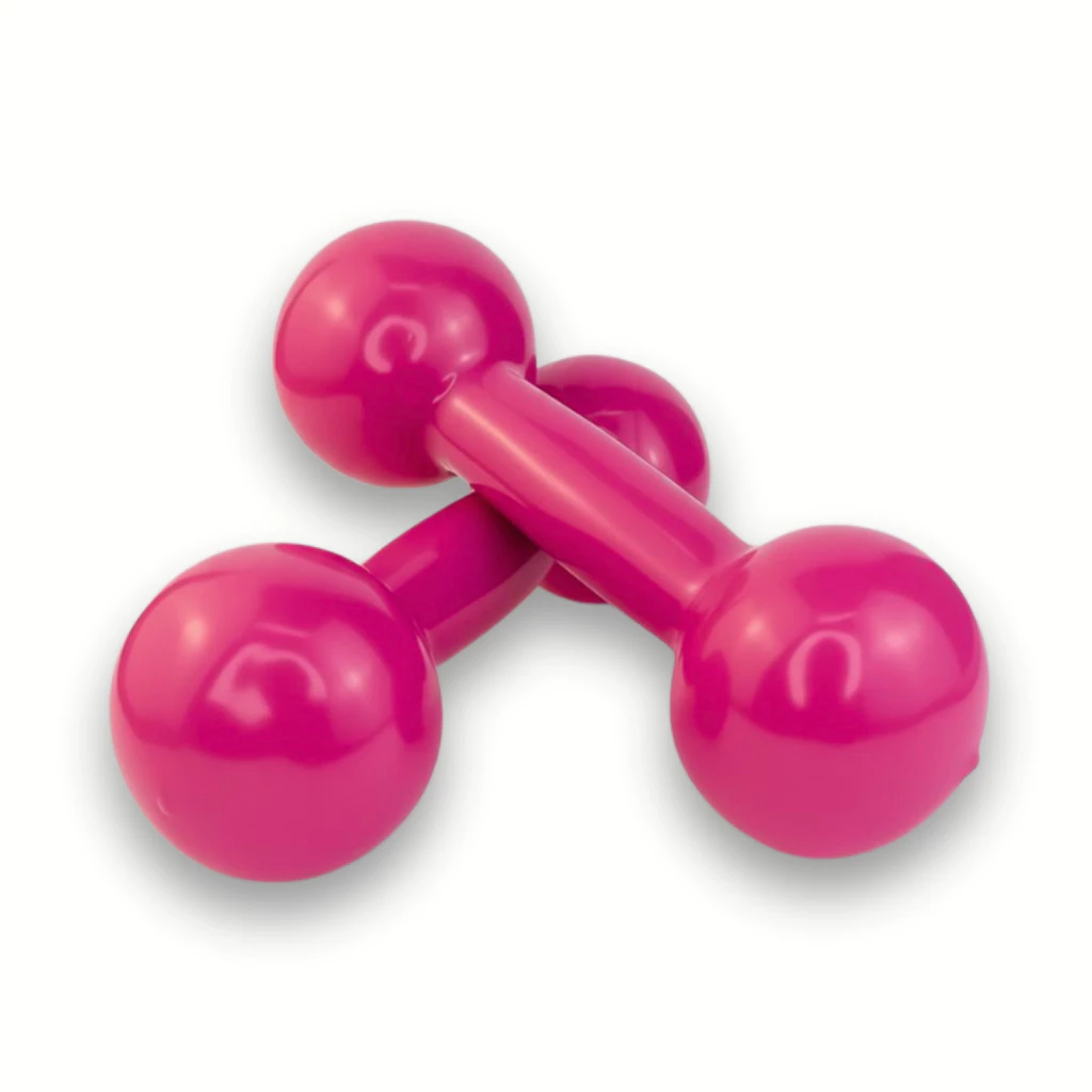 Par De Halteres 2Kg Bola Emborrachada Treino Completo