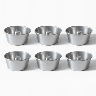 Kit 6 Mini Formas De Pudim E Bolo Em alumínio 8cm Diâmetro 120ml