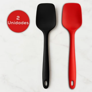 Kit 2 Espátula Silicone Dura Colher para Bolo De Cozinha Resistente Multiuso 27cm Decorati