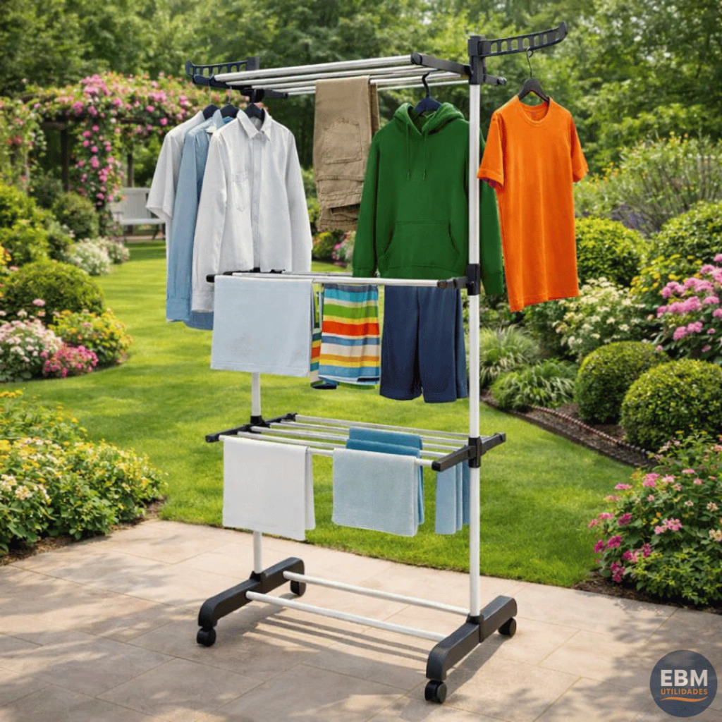 Varal De Chão 3 Andares Organizador