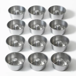 Kit Mini Formas Nº12 300ml Sobremesa Alumínio Resistente Pudim Bolo Quiche Cozinha Criativ