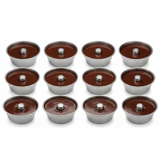 Kit 12 Mini Formas Pudim Bolo Vulcão 220ml Alumínio Doces de Natal Ceia