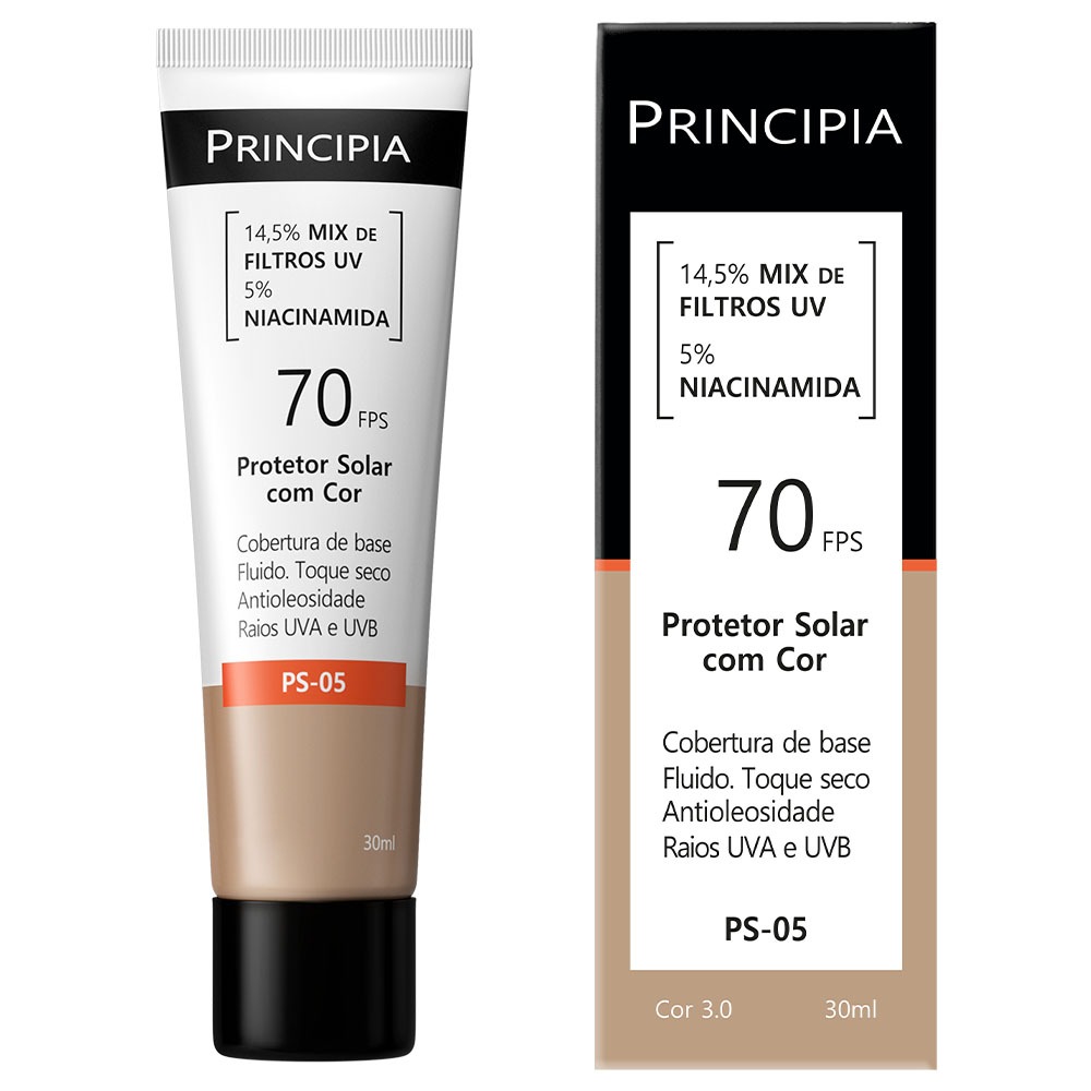 Principia Protetor Solar PS-05 com Cor 3.0 FPS 70 + 5% Niacinamida