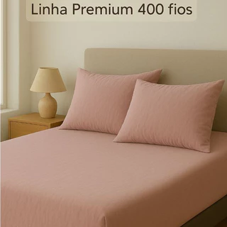 Jogo de Cama Casal Lençol 400 Fios Liso Micropercal