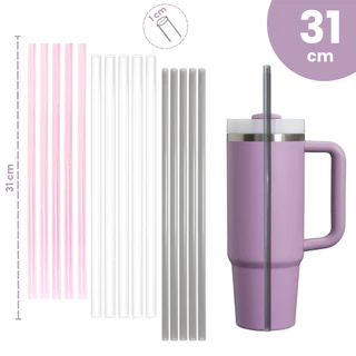 Kit Canudos Substituição Reutilizáveis 31cm Para Copo e Garrafa Térmica 1200ml 40oz Kit 2,