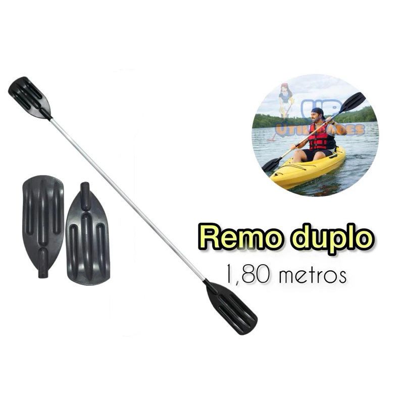 Remo Duplo de Alumínio para Caiaque, Barco e Stand Up Paddle