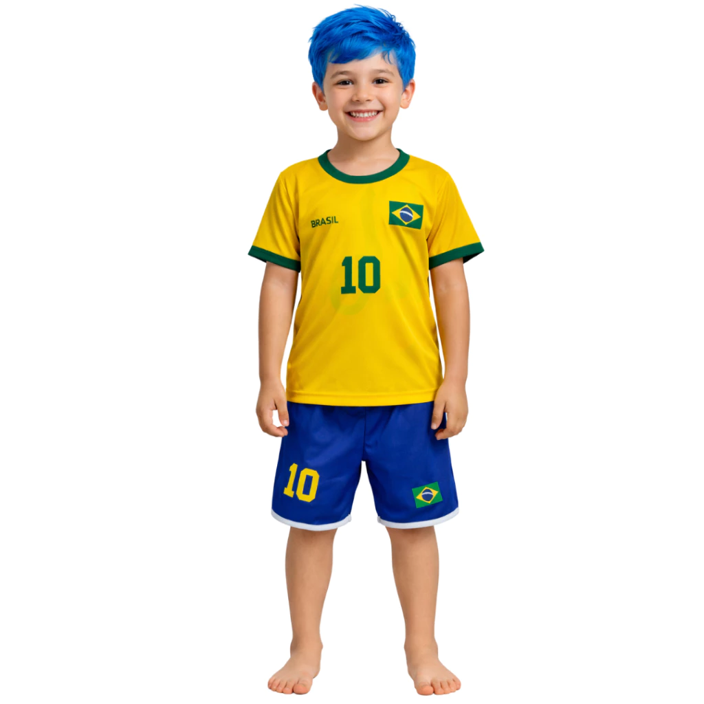 Conjunto Infantil Do Brasil - Camiseta do brasil + Bermuda do brasil CAMISA DO BRASIL INFANTIL