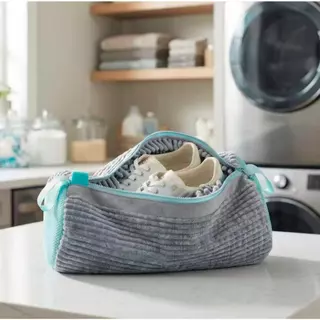 Saco para Lavar Sapatos em Malha, Proteção Anti-Deformação para Lavanderia e Viagem