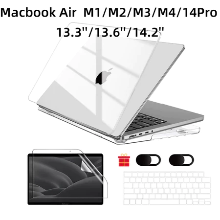 Kit capa acrílica + capa de teclado + película (MacBook Air)