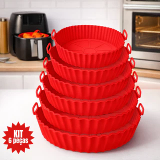 Kit 6 Formas de Silicone para Air Fryer com Alça