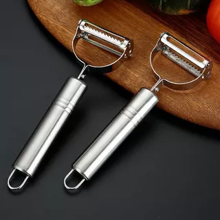 Promoção: Descascador INOX 2 em 1 com Dupla Lâmina Móvel para Legumes e Frutas