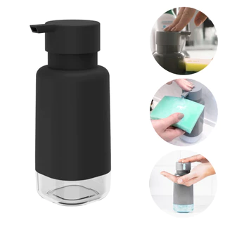 Dispenser de Detergente Premium 500ml Visor Transparente Porta Sabonete Liquido Pia Banhei