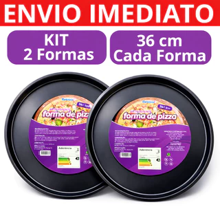Forma De Pizza Grande 36 cm Assadeira Antiaderente 8 Pedaços Bandeja Teflon Fácil Limpar