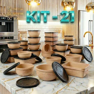 KIT 21 PEÇAS HERMETICAS MARMITINHAS POTES RESISTENTE MICROONDAS E FREEZER LIVRE DE BPA FRE