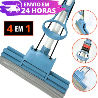 Rodo Mop Mágico Fácil 4 em 1 Limpeza Geral Plus Lava E Seca REFORÇADO