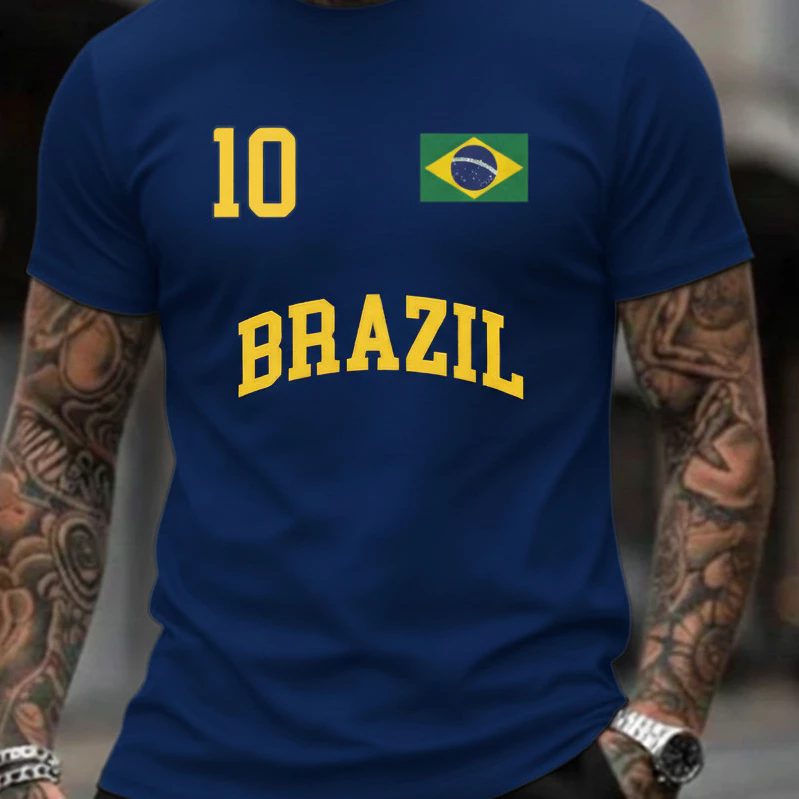 Camiseta Brasil Torcedor Unissex Algodão Bandeira do Brasil Camisa 10-Várias Cores - Rumo Ao Hexa camisa do brasil casal conjunto camisa