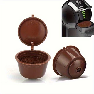 2 Cápsula Café Reutilizável Dolce Gusto Preto/Transparente/Castanho Recarregável Refrescan