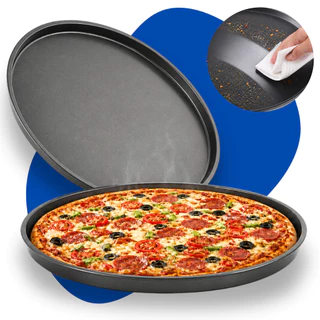 Forma de Pizza Grande Antiaderente Teflon 36cm Bandeja Assadeira Redonda Lanchonete Forno