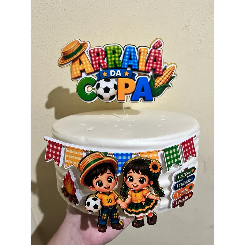 topo de bolo festa junina arraiá da copa
