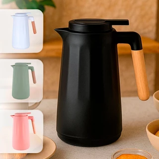 Garrafa Térmica 950ml Litro Sotto Para Chás/Café Design Moderno Cabo Madeira