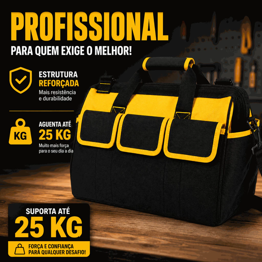 Bolsa Mala De Ferramentas Reforçada Grande Bolsa Ferramenta Lona porta ferramentas fundo reforçado
