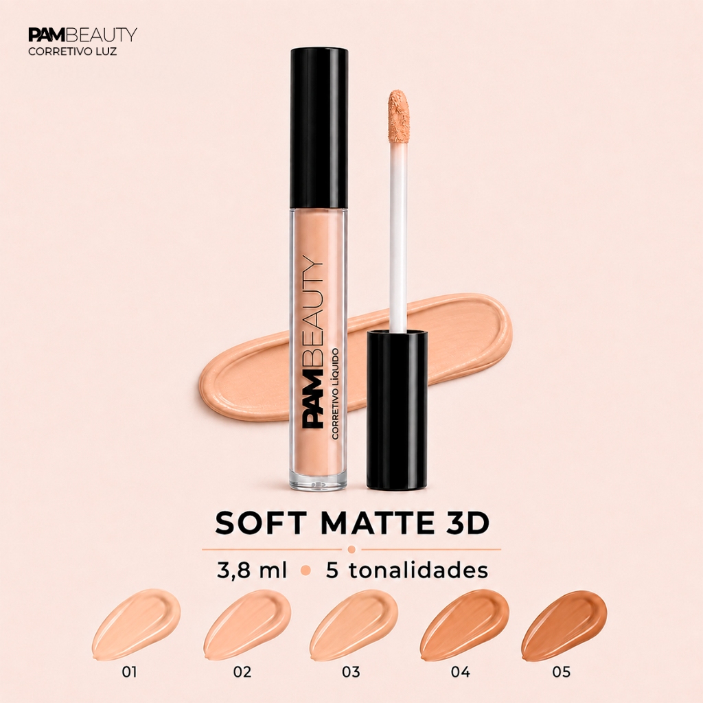 Corretivo Líquido PAM Beauty Luz para Olheiras Alta Cobertura