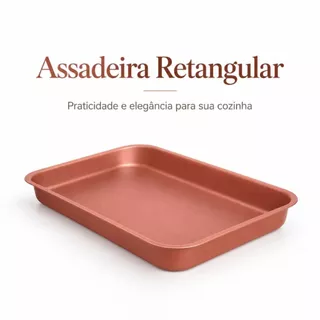 Assadeira Retangular Antiaderente Para Bolo Torta Forno Cozinha Assados Multiuso Doces Sal