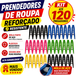 Prendedor de roupa até 120 unidades pregador reforçado de roupa