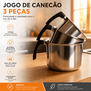 jogo canecao leiteira fervedor cafe leite aluminio polido cabo baquelite e suas variações