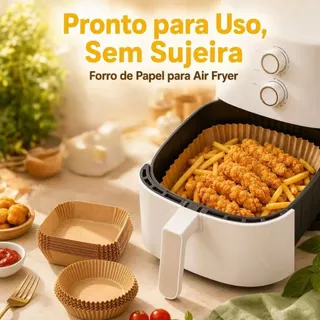 Forma De airfryer Papel Descartável Redondo Antiaderente Papel