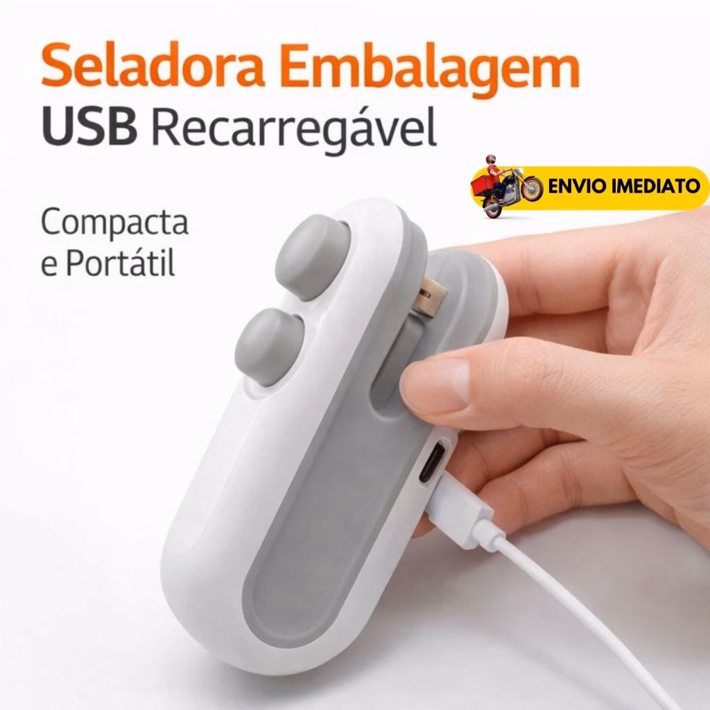 Mini Seladora Máquina Portátil Plástico Para Cozinha Sela Rapidamente Suas Embalagens Plásticas Sem