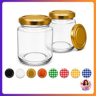 Kit 12/24/48 Pote de Vidro 240ml Belém Tampa Metálica Hermético Para Geleia Doce Conserva