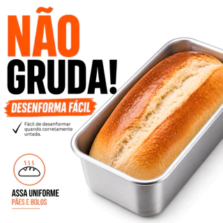 Forma de Pão Alumínio Reforçado | Assa Uniforme + Desenforma Fácil | Ideal Pão Caseiro e B