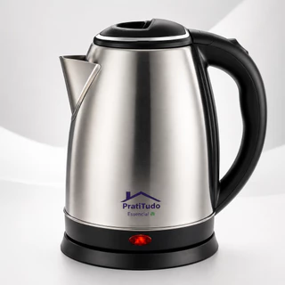 Chaleira Elétrica Inox 1,8L 1000W ou 1200W Desligamento Automático - Bule Jarra Cafeteira