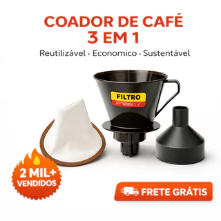 Kit Coador de Café 103 Reutilizável com Filtro e Suporte
