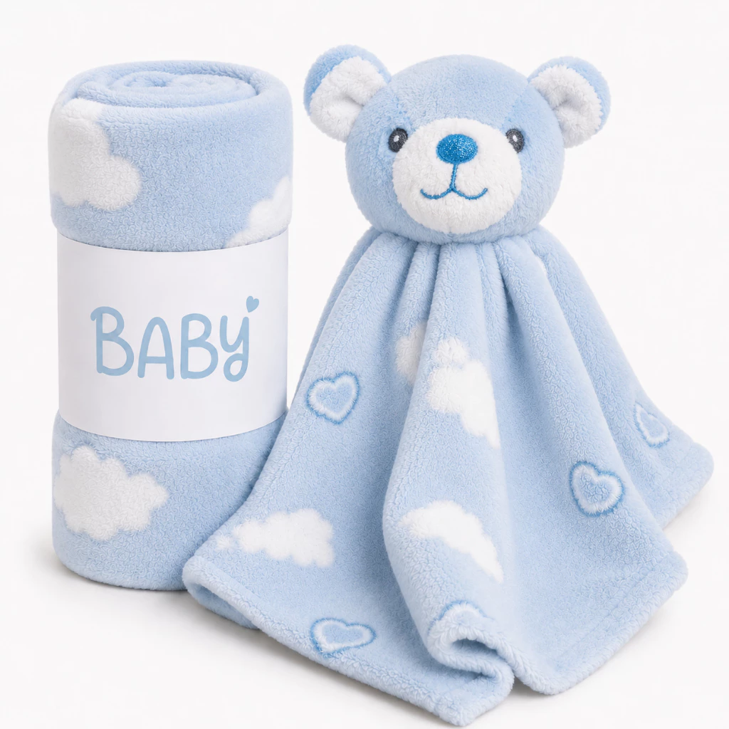 Kit Manta com Naninha Bebê em Fleece Antialérgico