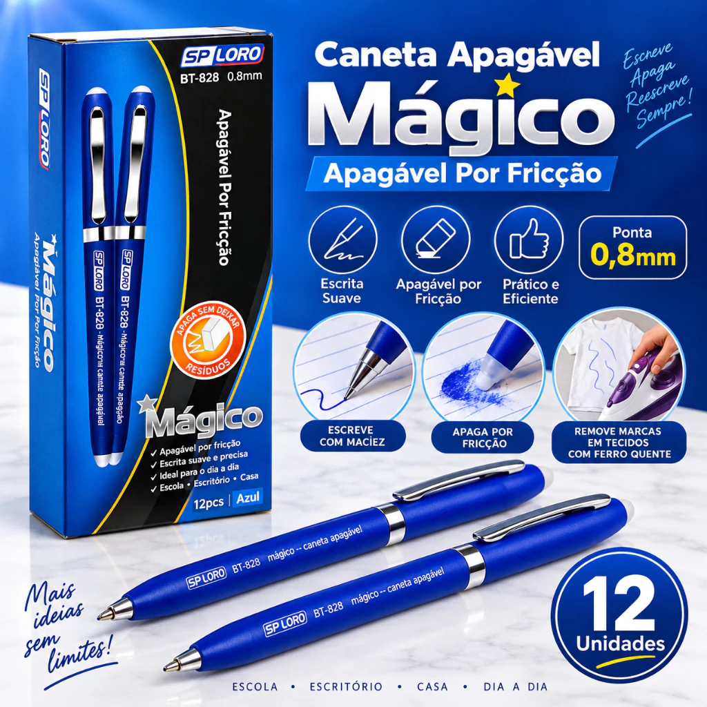 Kit caneta apagável 0,8 mm