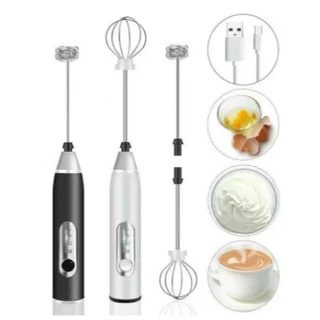 Batedor Misturador Mixer Elétrico para Bebidas Leite Café Clara de Ovos 2 em 1 Utensílios