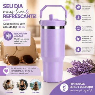 Garrafa térmica portátil de 900 mililitros, de aço inoxidável, à prova de vazamentos, com