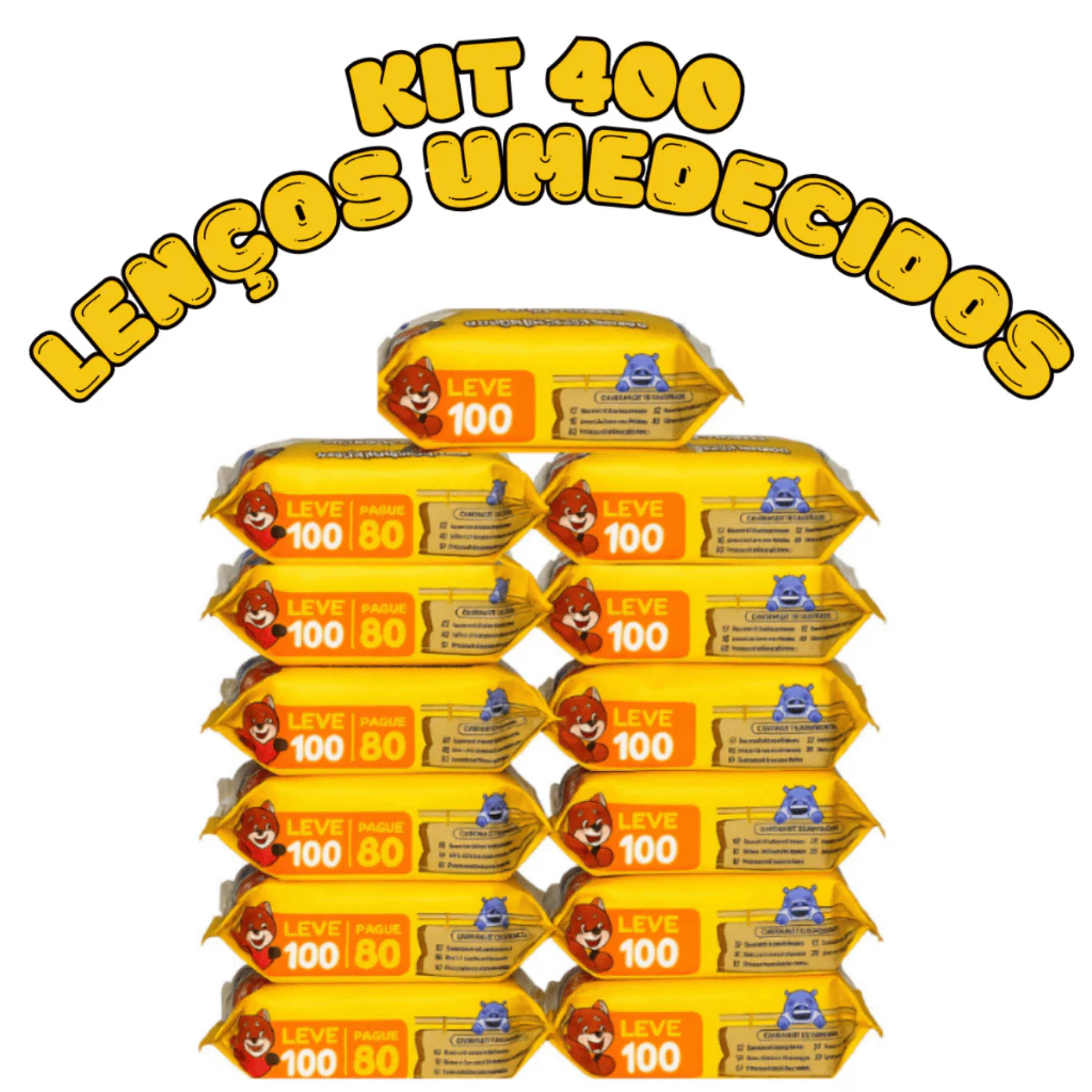 Kit 400 Toalhas Umedecidas Chameguinho Baby