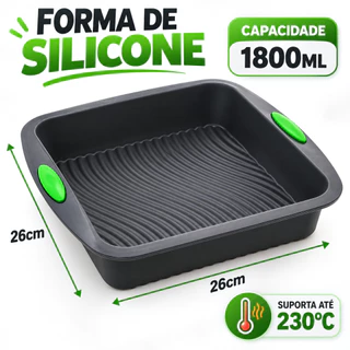 Assadeira De Silicone Forma Quadrada Antiaderente Bolo Pudim Torta Mousse Forno Freezer Li