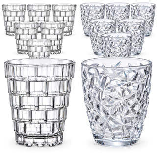 Jogo 6 Copo Vidro Piramide ou Pérola Glass 300ml Conjunto Mesa Posta Água Suco Cozinha Dec