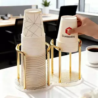 Suporte Para dourado Copos Acrílico Descartável De Chá De Água Prateleira Organizador Domé