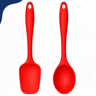 Espátula Multiuso de Silicone e Colher de Silicone Cabo Longo – Ideal para Cozinhas e Prep