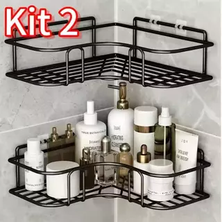 Prateleiras para Banheiro com Suporte e Alto Adesivos – Organizador de Shampoo, Sabonete,