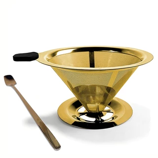 Dourado 103 Filtro de Café Inox Aço 304 Reutilizável para Coador Não Precisa Papel com Peg
