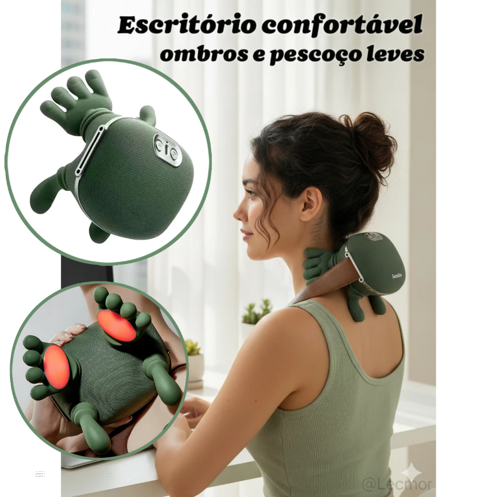Massageador elétrico de pescoço e ombro que simula mãos (versão econômica)