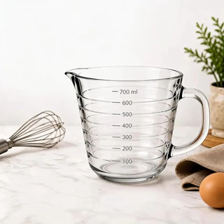 Jarra Medidora Lyor de Vidro com Marcação Incolor 700ml para Cozinha Receitas Culinária Me