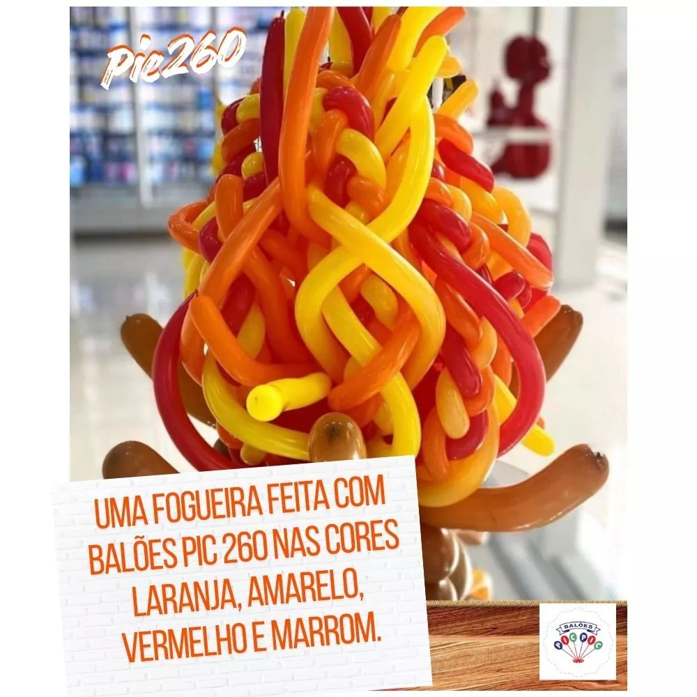 Balão PIC PIC Bola Bexiga Canudo Látex 260″ – Pacote com 25 Unidades